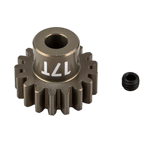 ASSOCIATED FT PINION GEAR 17T MOD 1, 5mm SHAFT - ALUMINIUM